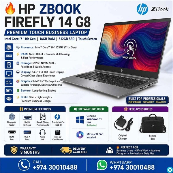 HP ZBook Firefly 14 G8 | Touch | i7 11th Gen | 16GB | 512GB SSD | - 6/7