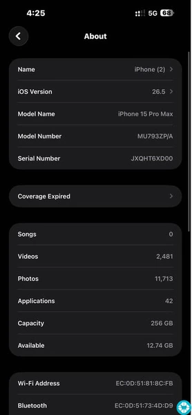 iPhone 15 Pro Max 84% 256GB Natural Titanium - 3/7