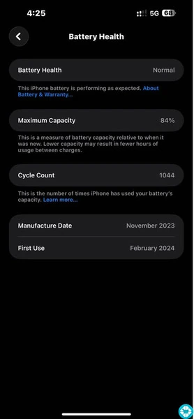 iPhone 15 Pro Max 84% 256GB Natural Titanium - 4/7